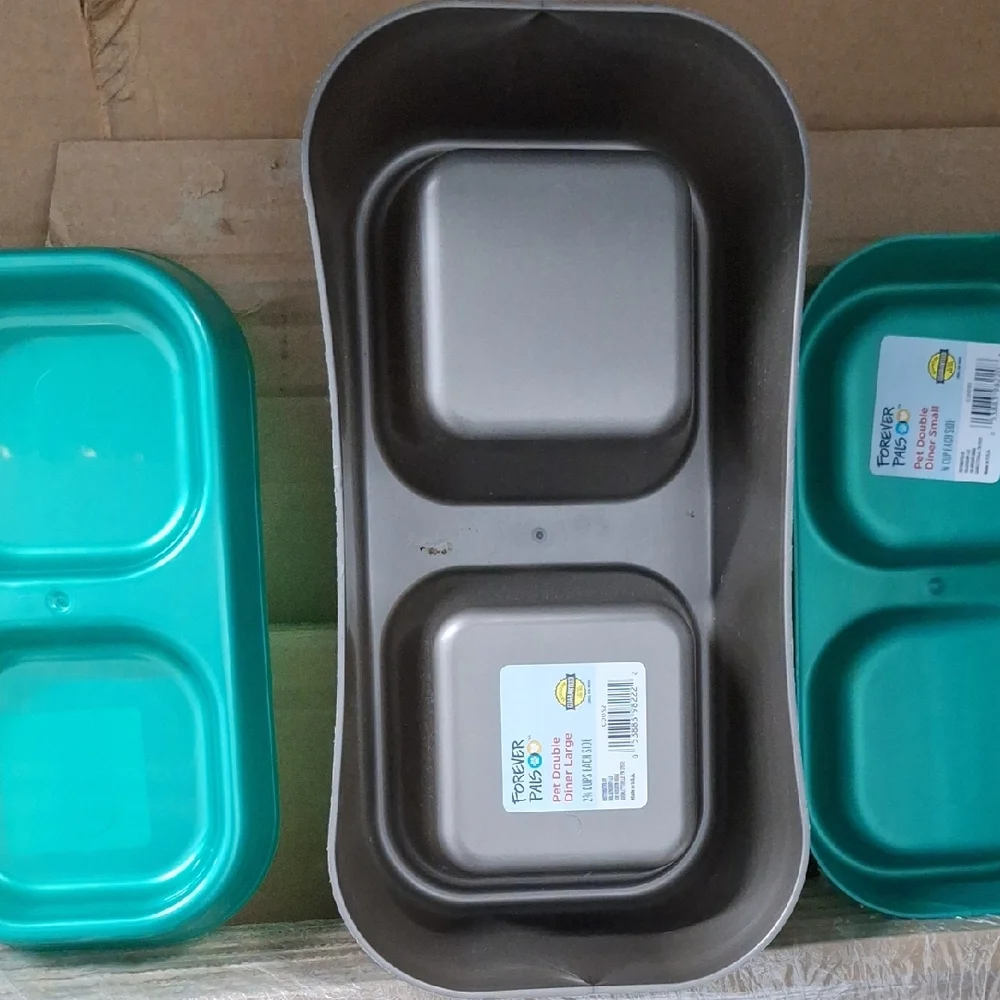 Bundle Of 3 Bowls: Gray and Teal Dog Bowl Set
